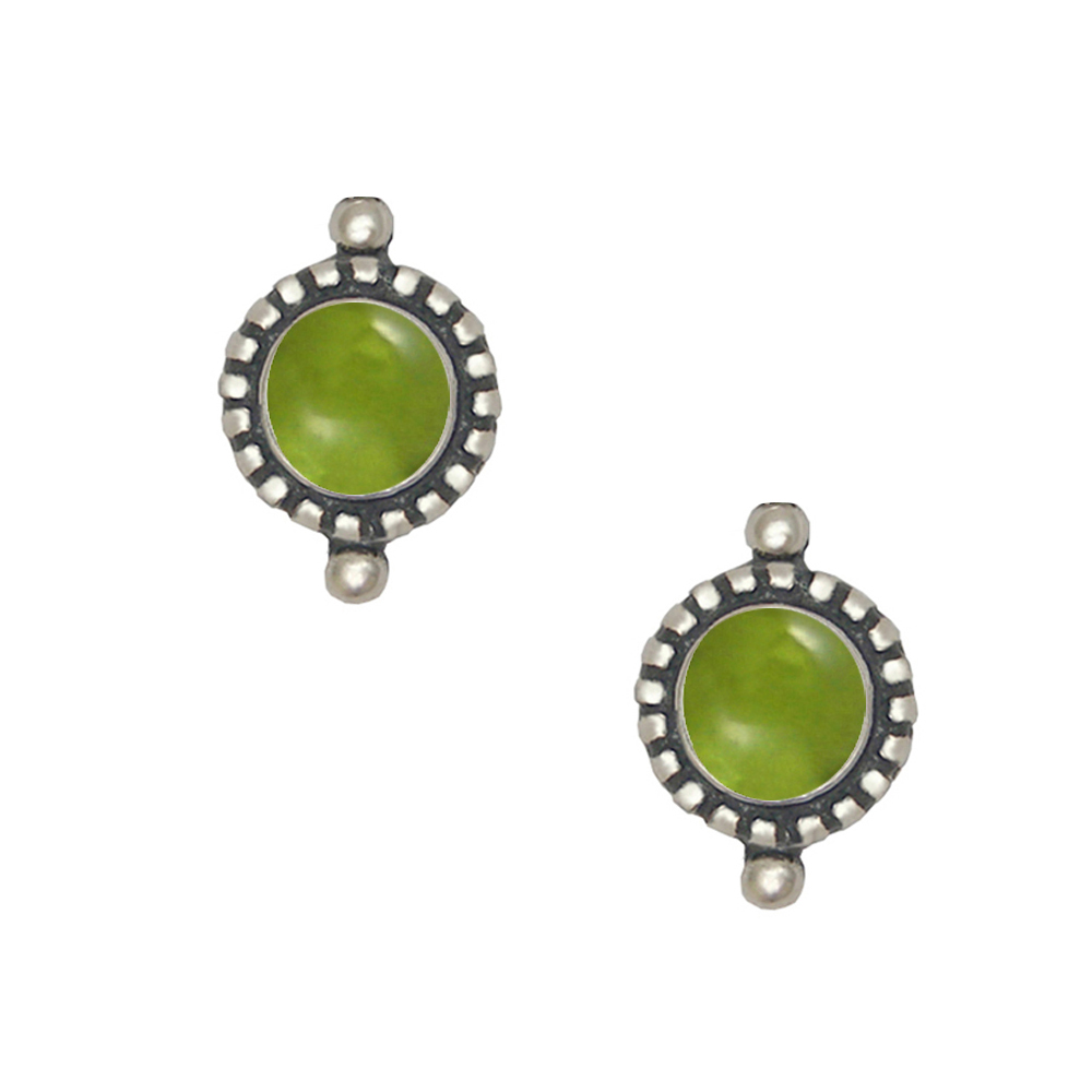 Sterling Silver Petite Peridot Post Stud Earrings